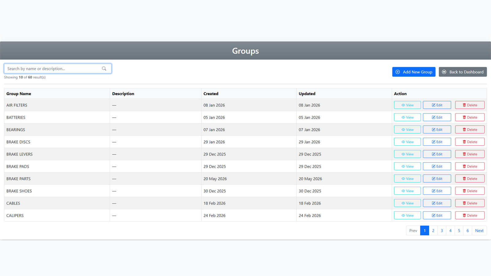ManageXPro groups screen
